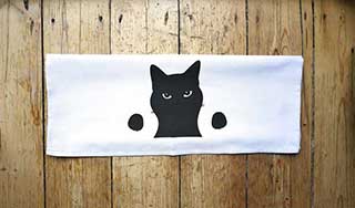 Black Cat Tea Towel