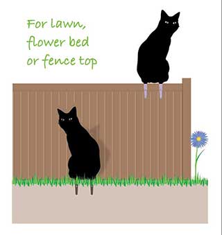 Black Metal wOw Garden Cat