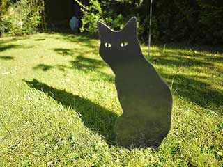Black Metal wOw Garden Cat
