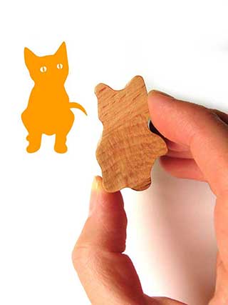 Kitten Stamp, Wooden Stamp