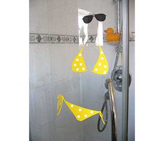 Bikini Wall Stickers, Fun Bathroom Decals