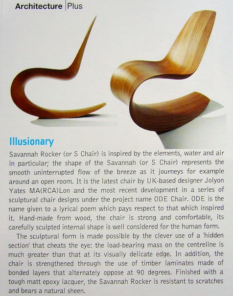 Savannah Rocker Wooden Rocking Chair in Architecture Plus Magazine
