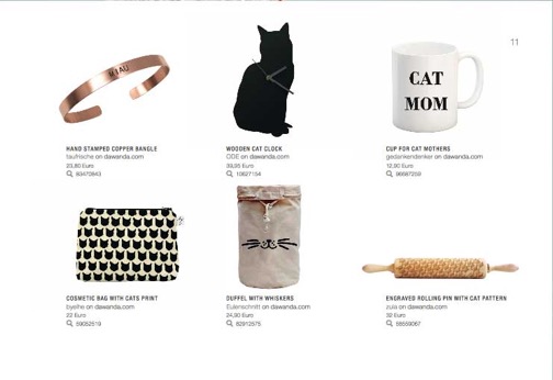 Black cat clock in Dawanda Lovebook, Winter 2016