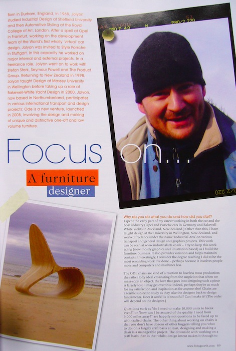 Living North Magazine Jolyon Yates ODEChair