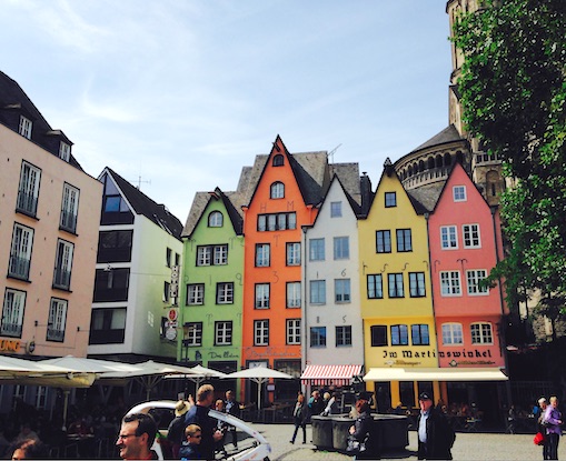 Coloured houses in the centre of Köln