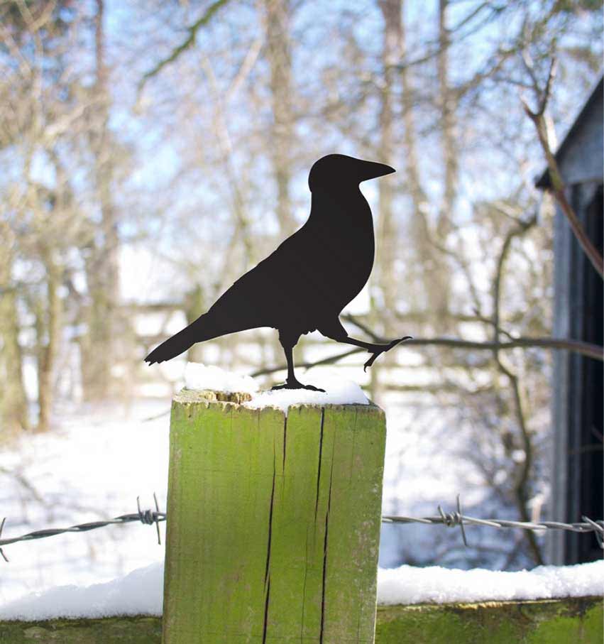 Garden Raven Yard Art Gift Metal Bird Sculpture for Garden
