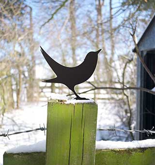 Bird Lawn Ornament, Garden Yard Art for Fence or Post