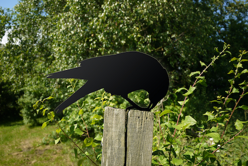 Crow Garden Yard Art, Garden Raven Crow Bird Metal Bird Sculpture for Garden