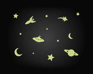 Luminous Space Scene Ceiling or Wall Stickers